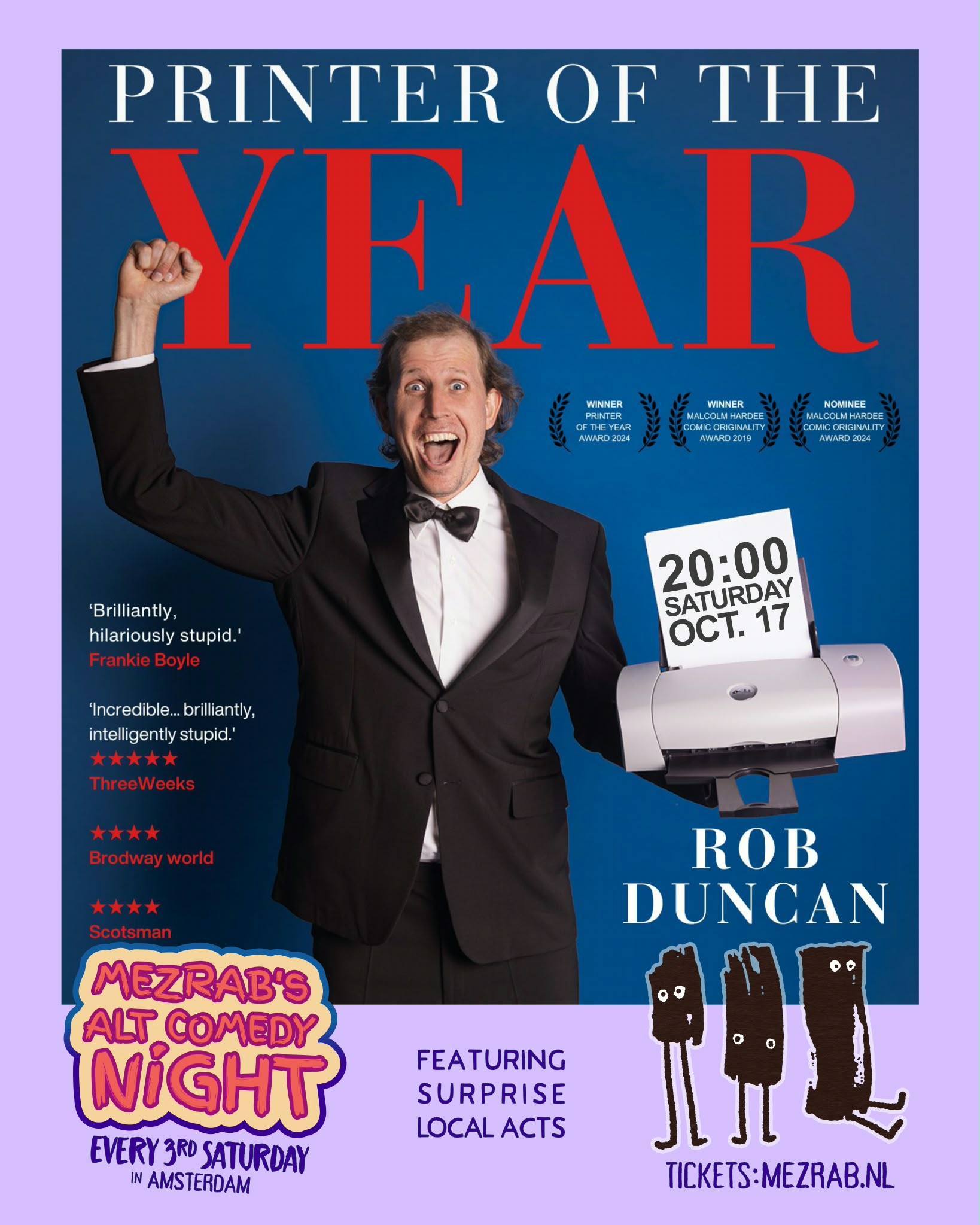 The ALT Mezrab Comedy Night (HEADLINER: Rob Duncan - PRINTER OF THE YEAR)